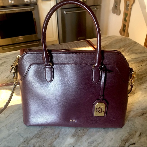 Lauren Ralph Lauren Handbags - Lauren Ralph Lauren Burgundy Satchel Bag